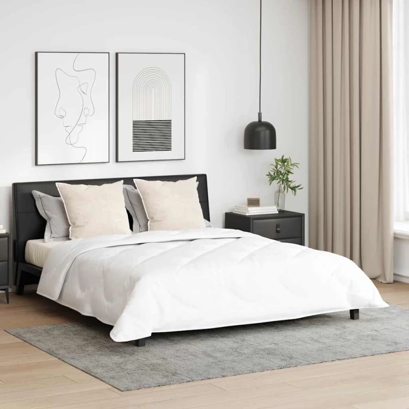 vidaXL Παπλωμα με Μαξιλάρια Argyle 3 pcs Λευκό 200 x 200 cm Μικροΐνες