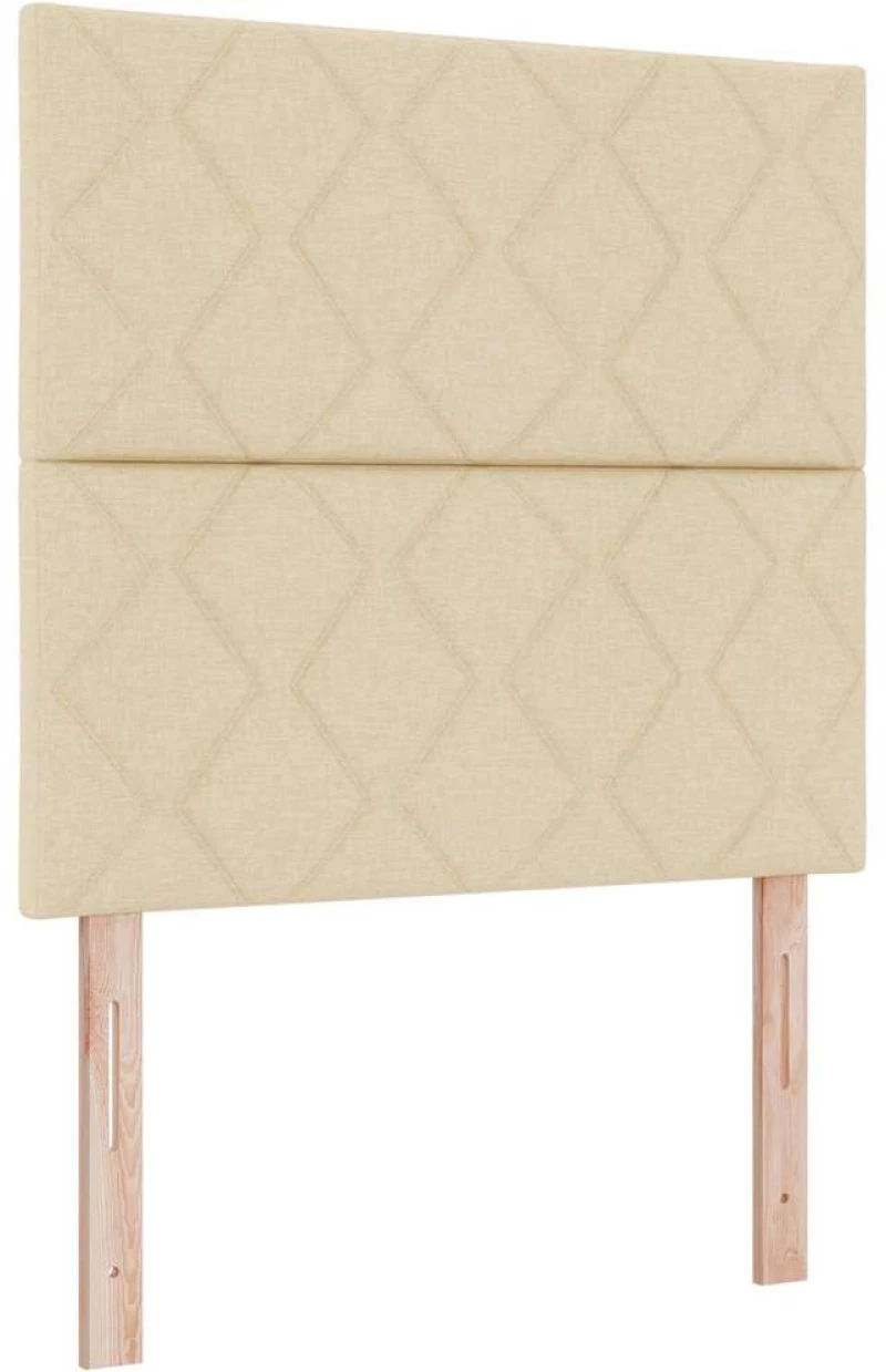 vidaXL Κρεβάτι με ελατήρια με στρώμα Κρεμ 90 x 190 cm ύφασμα