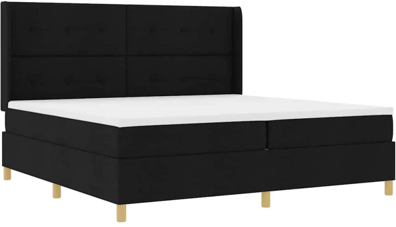 vidaXL Κρεβάτι με ελατήρια με στρώμα Μαύρο 200 x 200 cm ύφασμα