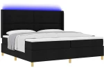 vidaXL Κρεβάτι με ελατήρια με στρώμα Μαύρο 200 x 200 cm ύφασμα