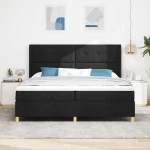 vidaXL Κρεβάτι με ελατήρια με στρώμα Μαύρο 200 x 200 cm ύφασμα