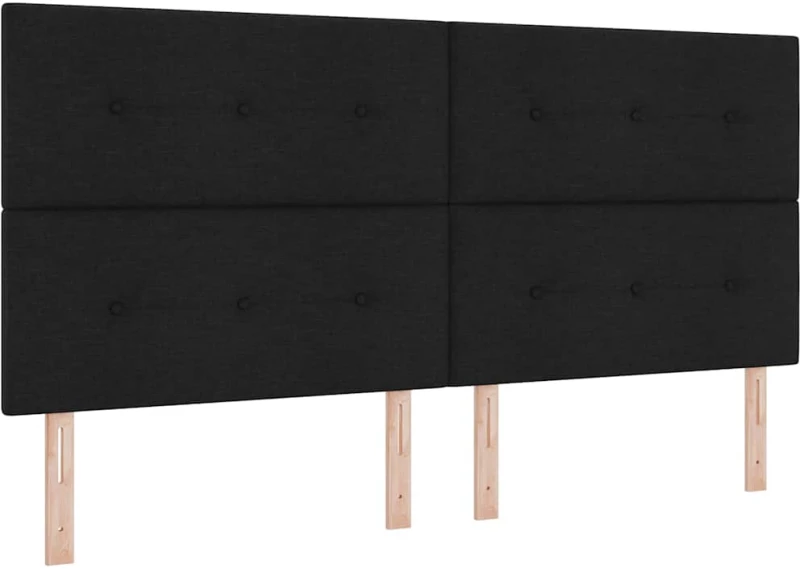 vidaXL Κρεβάτι με ελατήρια με στρώμα Μαύρο 200 x 200 cm ύφασμα