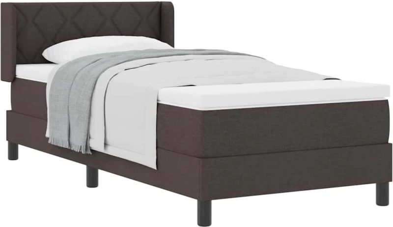 vidaXL Κρεβάτι box spring με στρώμα με στρώμα Σκούρο Καφέ 90 x 190 cm