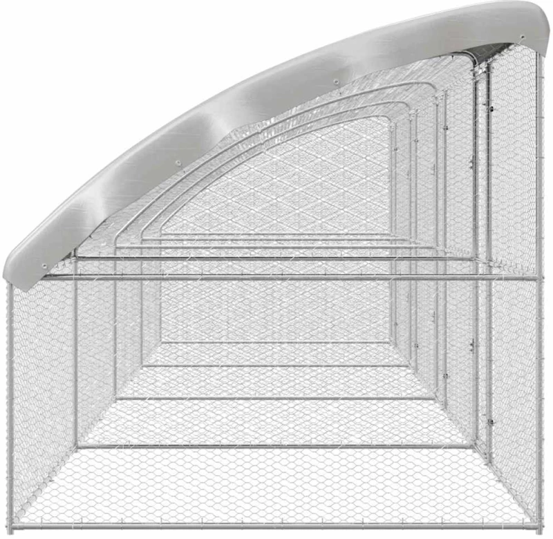 vidaXL Κλουβί για κότες Ασημί 800 x 200 x 198.5 εκ
