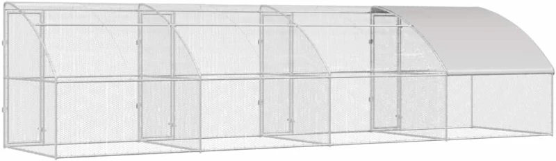 vidaXL Κλουβί για κότες Ασημί 800 x 200 x 198.5 εκ