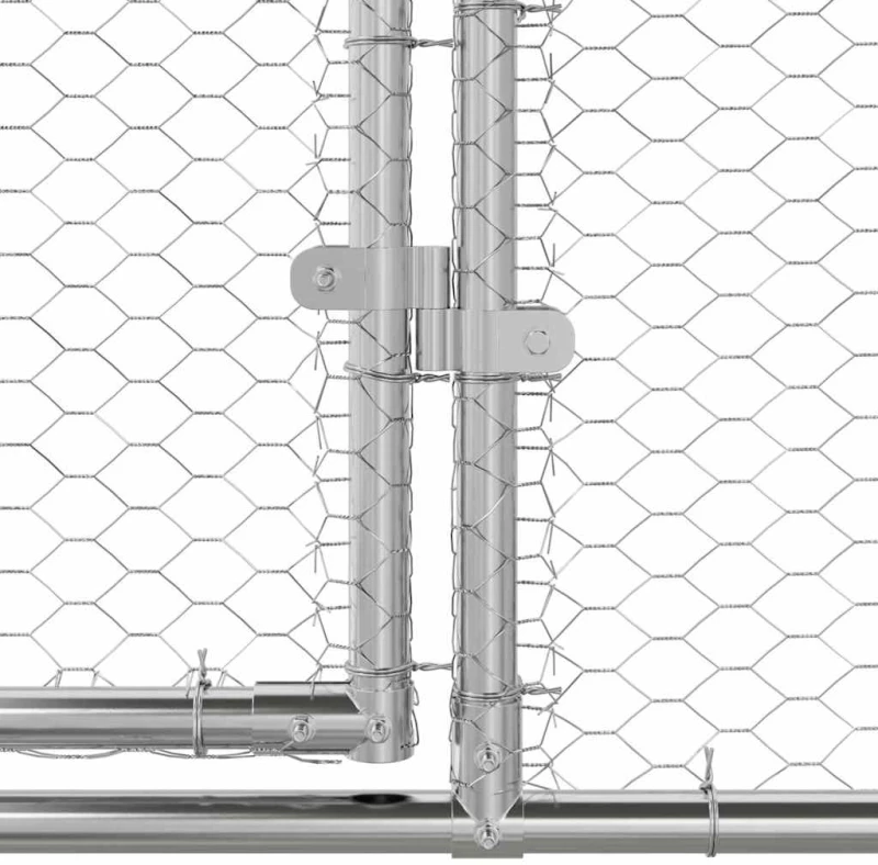 vidaXL Κλουβί για κότες Ασημί 800 x 200 x 198.5 εκ