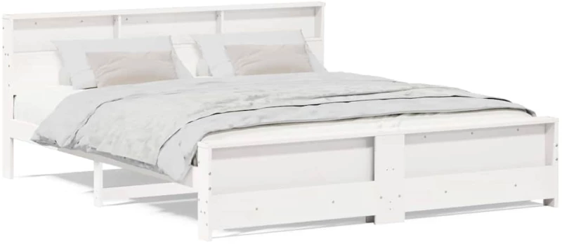vidaXL Σκελετός Κρεβατιού Λευκό 180 x 200 cm Μασίφ ξύλο πεύκου