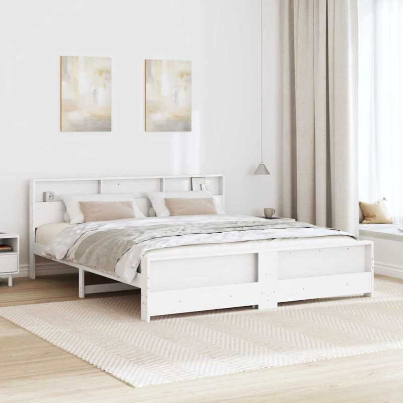 vidaXL Σκελετός Κρεβατιού Λευκό 180 x 200 cm Μασίφ ξύλο πεύκου