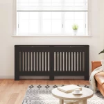 vidaXL Κάλυμμα καλοριφέρ 2 pcs Μαύρο 112x19x81.5cm Συνθετικόξύλο