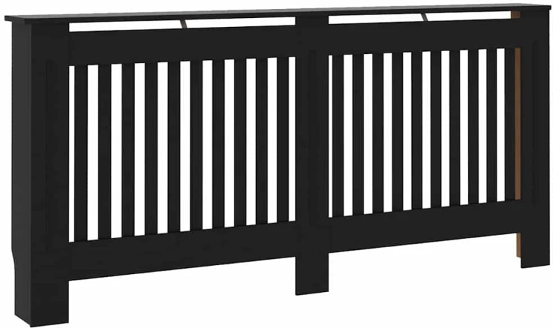 vidaXL Κάλυμμα καλοριφέρ 2 pcs Μαύρο 112x19x81.5cm Συνθετικόξύλο