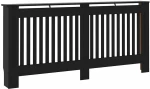 vidaXL Κάλυμμα καλοριφέρ 2 pcs Μαύρο 112x19x81.5cm Συνθετικόξύλο