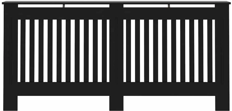 vidaXL Κάλυμμα καλοριφέρ 2 pcs Μαύρο 112x19x81.5cm Συνθετικόξύλο