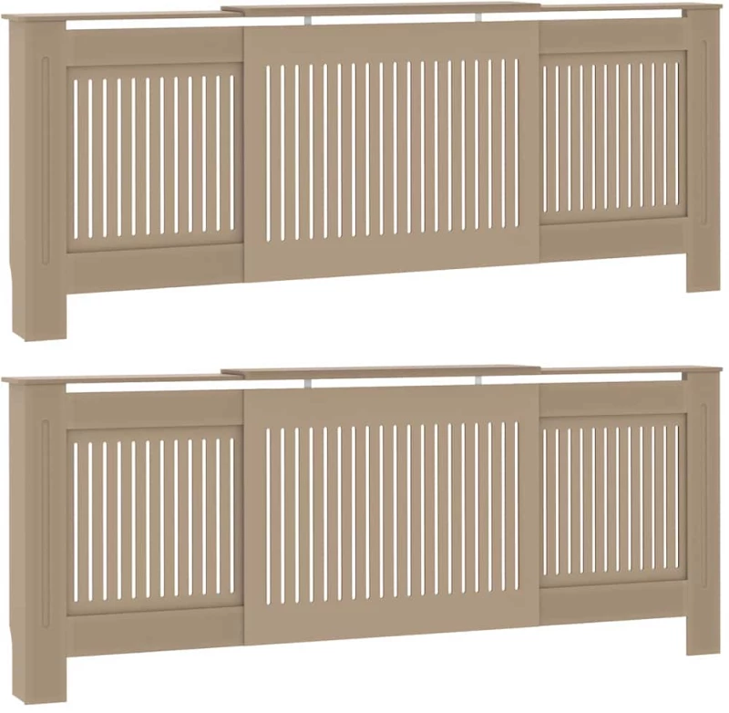 vidaXL Κάλυμμα καλοριφέρ 2 pcs Καφέ 112x19x81.5cm Συνθετικόξύλο