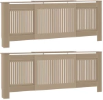 vidaXL Κάλυμμα καλοριφέρ 2 pcs Καφέ 112x19x81.5cm Συνθετικόξύλο