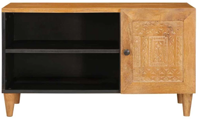vidaXL Ντουλάπι TV Ανοιχτό καφέ 80 x 33 x 46 εκ Μασίφ ξύλο μάνγκο