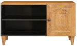 vidaXL Ντουλάπι TV Ανοιχτό καφέ 80 x 33 x 46 εκ Μασίφ ξύλο μάνγκο