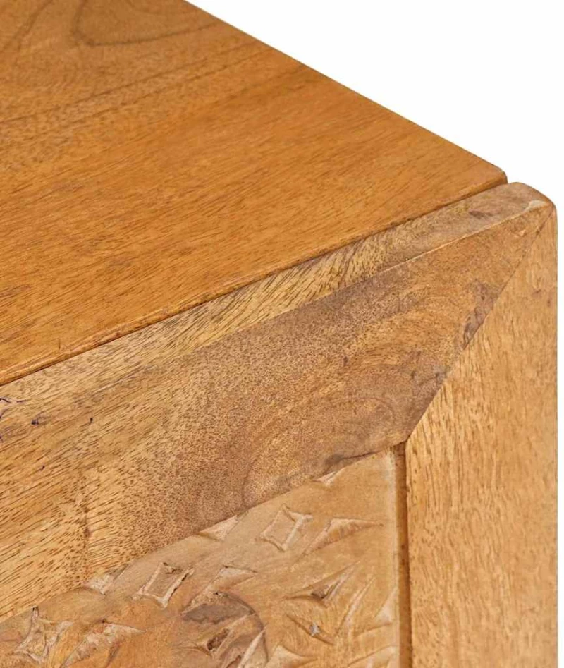 vidaXL Ντουλάπι TV Ανοιχτό καφέ 80 x 33 x 46 εκ Μασίφ ξύλο μάνγκο