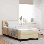 vidaXL Κρεβάτι box spring με στρώμα με στρώμα Κρεμ 80 x 200 cm