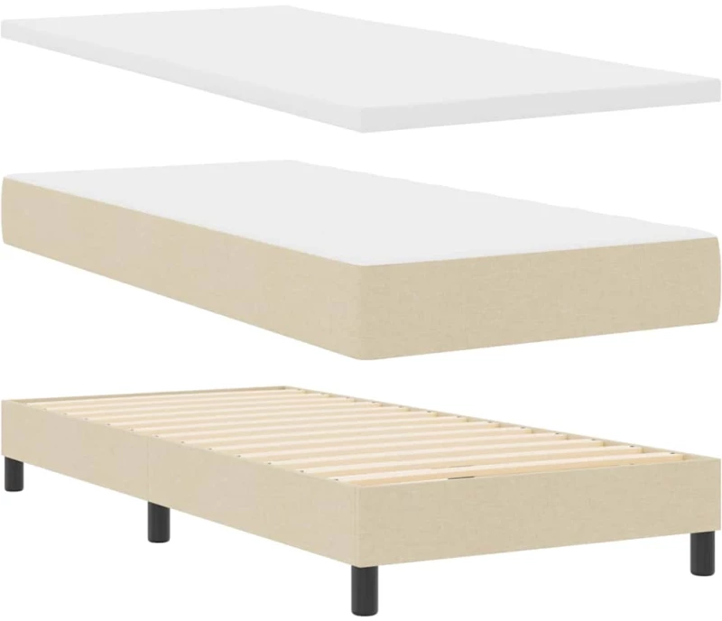 vidaXL Κρεβάτι box spring με στρώμα με στρώμα Κρεμ 80 x 200 cm