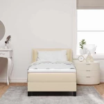 vidaXL Κρεβάτι box spring με στρώμα με στρώμα Κρεμ 80 x 200 cm