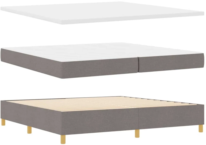 vidaXL Κρεβάτι με ελατήριο με στρώμα Taupe 200 x 200 cm ύφασμα