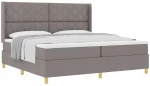 vidaXL Κρεβάτι με ελατήριο με στρώμα Taupe 200 x 200 cm ύφασμα