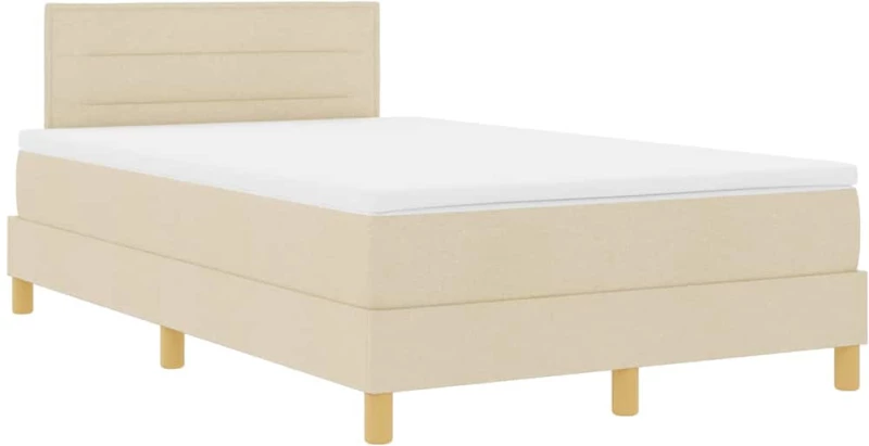 vidaXL Κρεβάτι με ελατήρια με στρώμα Κρεμ 120 x 190 cm ύφασμα