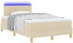 vidaXL Κρεβάτι με ελατήρια με στρώμα Κρεμ 120 x 190 cm ύφασμα