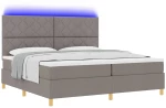 vidaXL Κρεβάτι με ελατήρια με στρώμα Taupe 200 x 200 cm ύφασμα