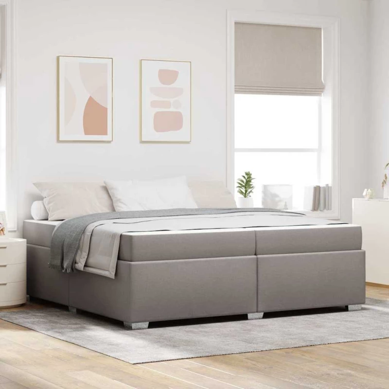 vidaXL Σκελετός Κρεβατιού Taupe 200 x 200 cm ύφασμα