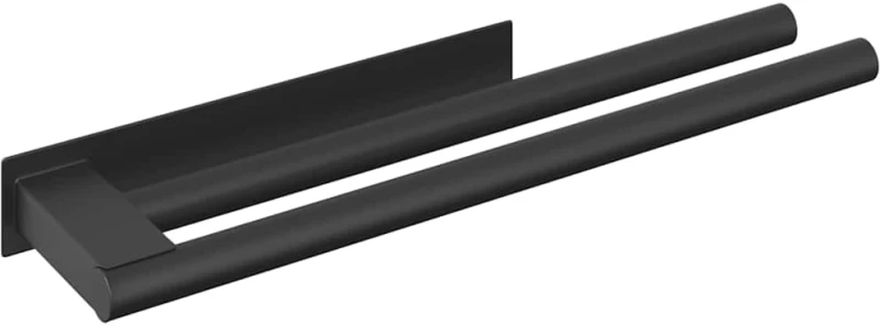 vidaXL Ράφι Πετσέτας Μαύρο 40 x 9 x 4 εκ Ανοξείδωτο ατσάλι