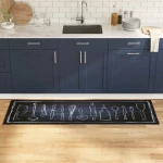 vidaXL Χαλί Κουζίνας Toile Μαύρο 180 x 60 cm Βελούδο
