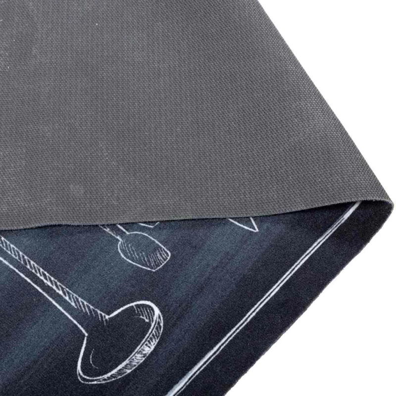 vidaXL Χαλί Κουζίνας Toile Μαύρο 180 x 60 cm Βελούδο