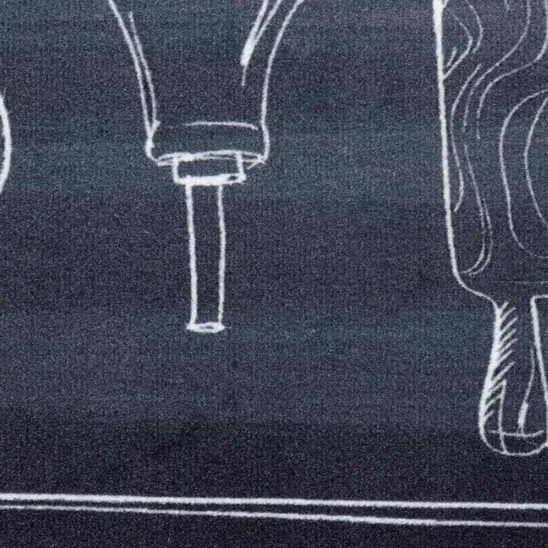 vidaXL Χαλί Κουζίνας Toile Μαύρο 180 x 60 cm Βελούδο