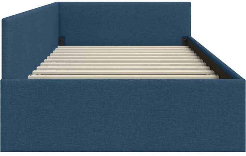 vidaXL Κρεβάτι Γωνίας Μπλε 100 x 200 cm Ύφασμα και Έργο ξύλου