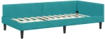 vidaXL Πλαϊνό Κρεβάτι Τιρκουάζ 80 x 200 cm Βελούδο και Στιβαρή ξυλεία
