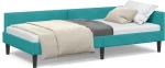 vidaXL Πλαϊνό Κρεβάτι Τιρκουάζ 80 x 200 cm Βελούδο και Στιβαρή ξυλεία