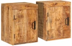 vidaXL Κομοδίνο 2 pcs Καφέ 35 x 33 x 48 εκ Στερεό ξύλο μάνγκο