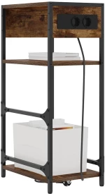 vidaXL Κομοδίνο Καπνιστή δρυς 40 x 27 x 76 εκ Επεξεργασμένο ξύλο