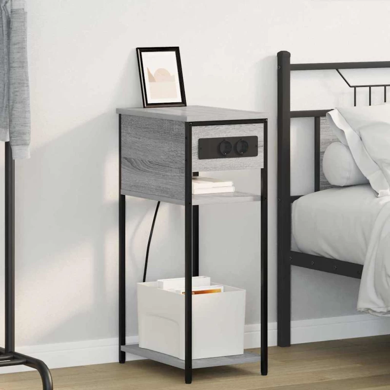 vidaXL Κομοδίνο Γκρι sonoma 41 x 28 x 76 εκ. Επεξεργασμένο ξύλο