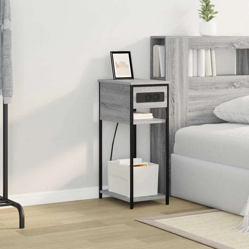 vidaXL Κομοδίνο Γκρι sonoma 41 x 28 x 76 εκ. Επεξεργασμένο ξύλο