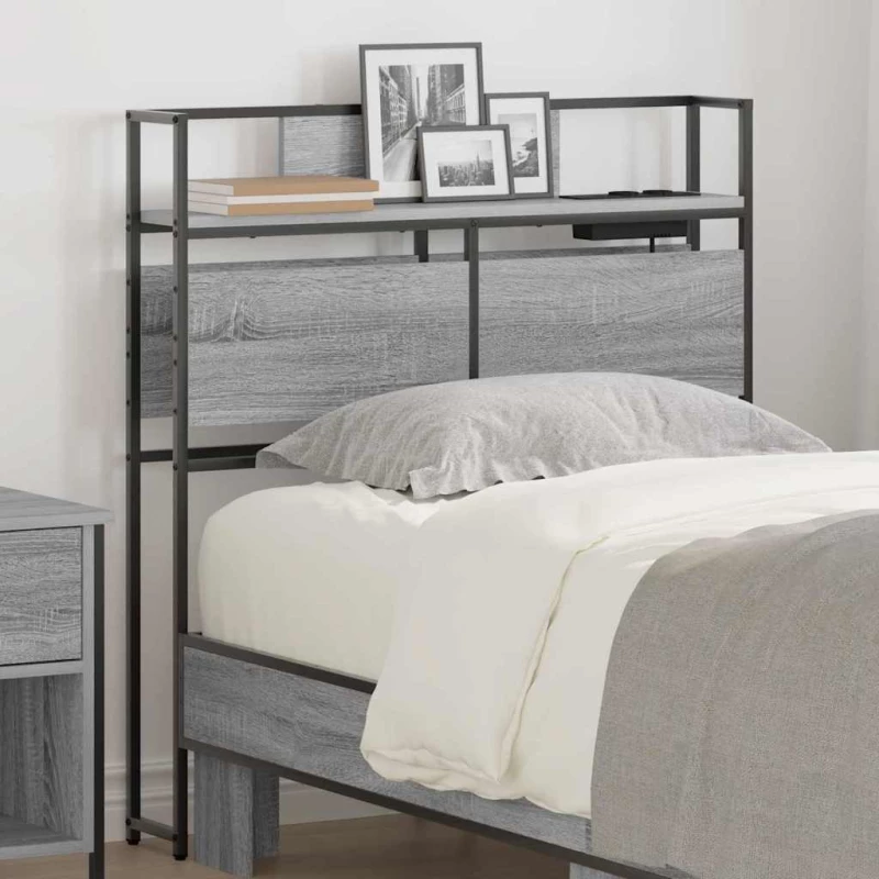vidaXL Κεφαλάρι Αποθήκης με ράφι Γκρι sonoma 75 cm Επεξεργασμένο ξύλο