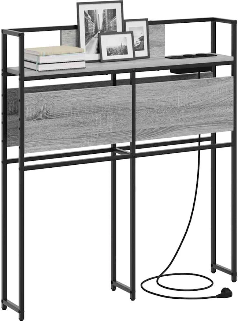 vidaXL Κεφαλάρι Αποθήκης με ράφι Γκρι sonoma 80 cm Επεξεργασμένο ξύλο