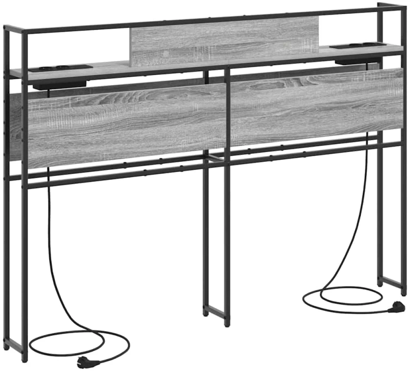 vidaXL Κεφαλάρι Αποθήκης με ράφι Γκρι sonoma 120 cm Επεξεργασμένο ξύλο