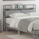 vidaXL Κεφαλάρι Αποθήκης με ράφι Γκρι sonoma 135 cm Επεξεργασμένο ξύλο