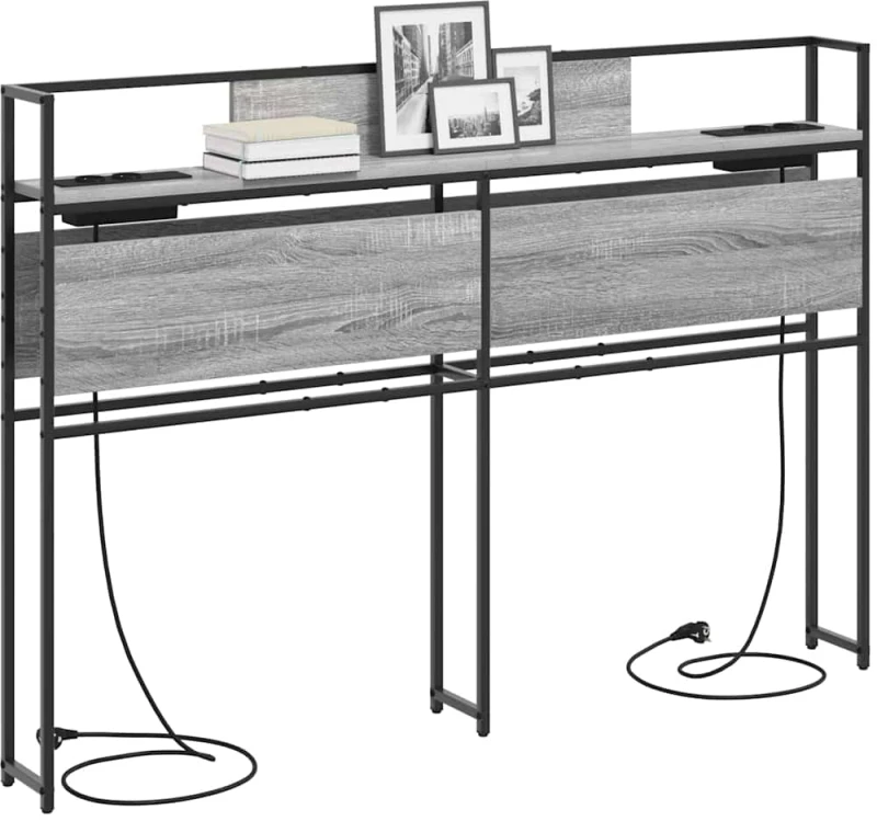 vidaXL Κεφαλάρι Αποθήκης με ράφι Γκρι sonoma 135 cm Επεξεργασμένο ξύλο