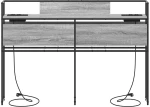 vidaXL Κεφαλάρι Αποθήκης με ράφι Γκρι sonoma 135 cm Επεξεργασμένο ξύλο