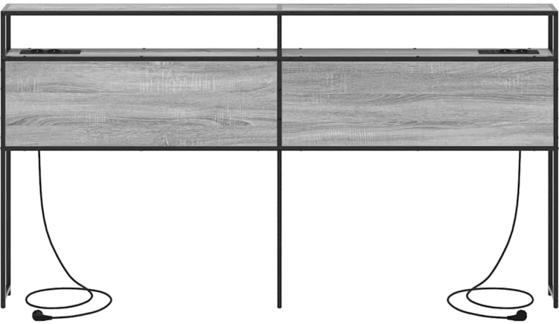 vidaXL Κεφαλάρι Αποθήκης με ράφι Γκρι sonoma 200 cm Επεξεργασμένο ξύλο