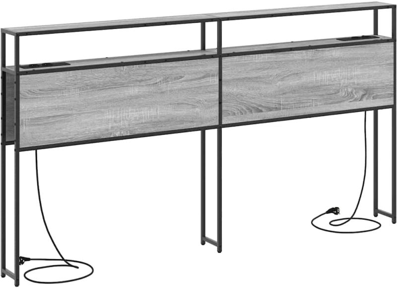 vidaXL Κεφαλάρι Αποθήκης με ράφι Γκρι sonoma 200 cm Επεξεργασμένο ξύλο