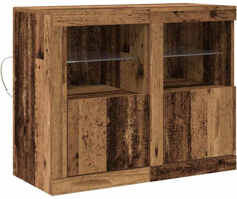 vidaXL Βοηθητικό ντουλάπι 2 pcs Παλαιό ξύλο 41 x 37 x 67 εκ
